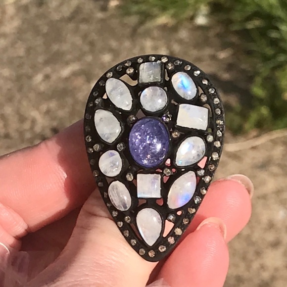 NWOT 8.37 CTW  $850 RETAIL VALUE TANZANITE MOONSTONE RING - Picture 7 of 13